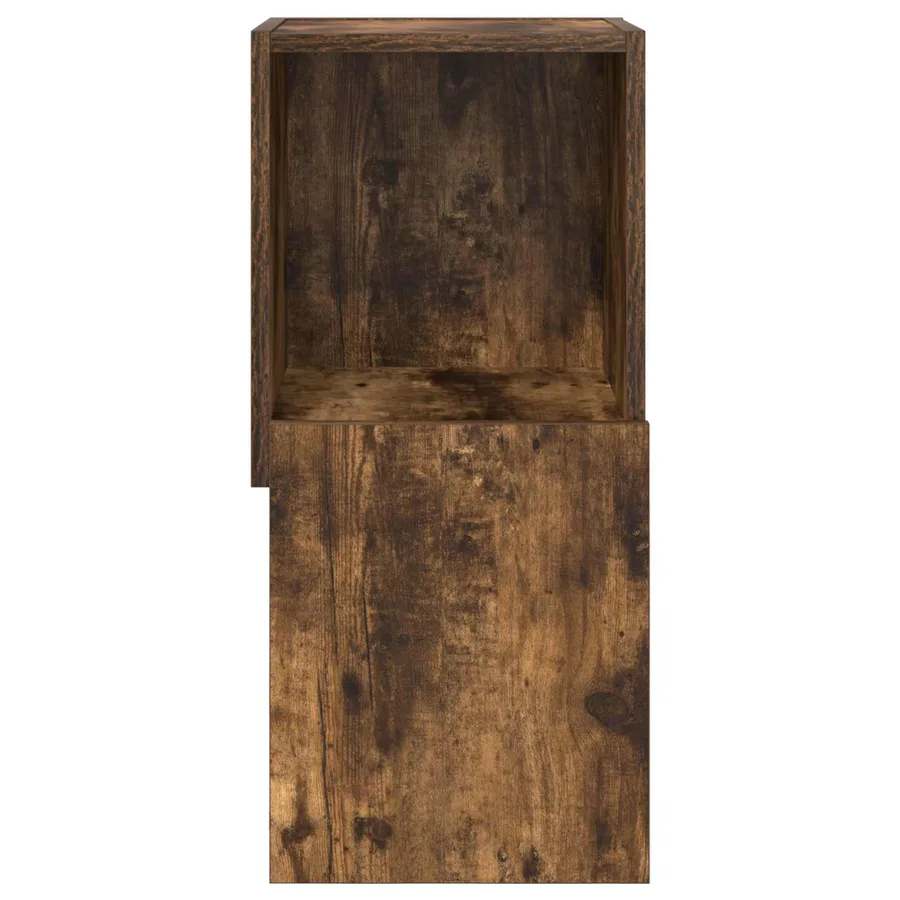 Meuble d'angle Chêne fumé 30,5x30x65cm Bois d'ingénierie - 5