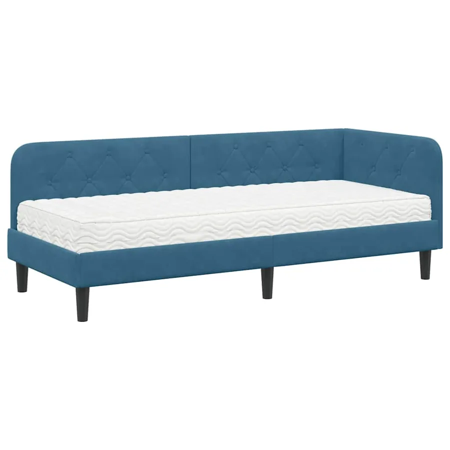 Cadre de lit d'angle Bleu 80 x 200 cm Velours - 2