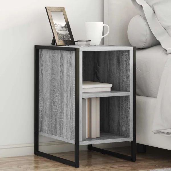 Table de chevet Gris Sonoma 39.5 x 30 x 50 cm Bois d'ingénierie
