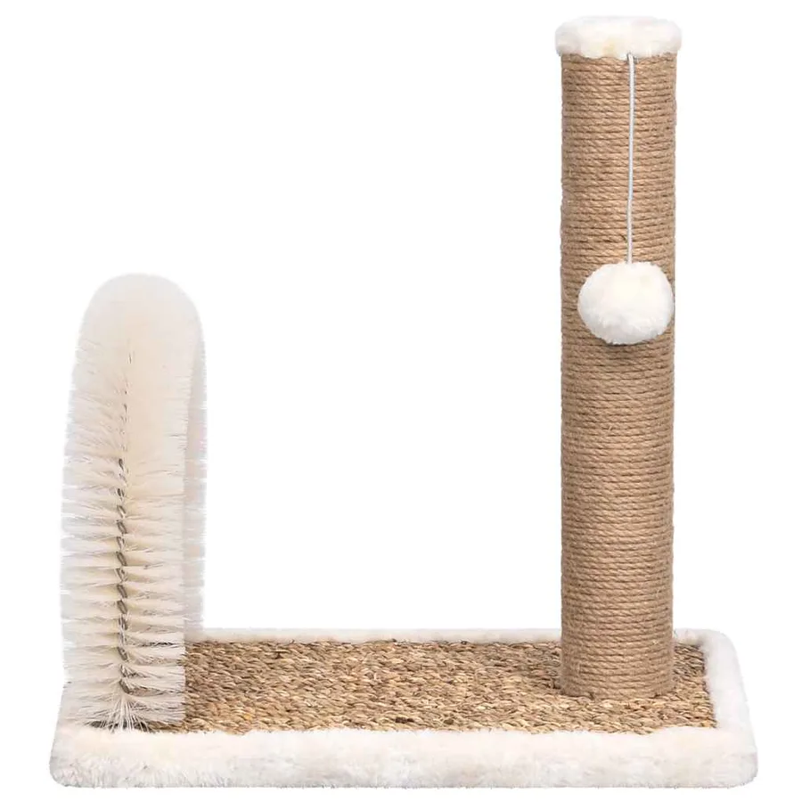 Arbre à chat avec brosse de toilettage en arche et grattoir - 3