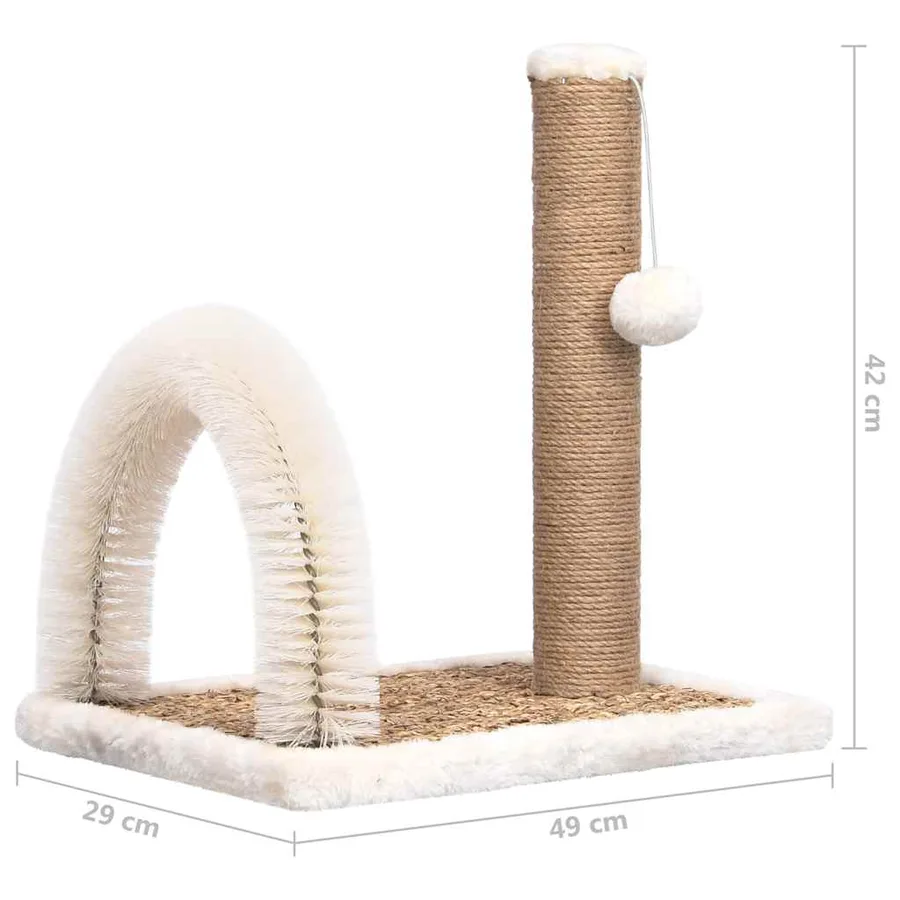 Arbre à chat avec brosse de toilettage en arche et grattoir - 8