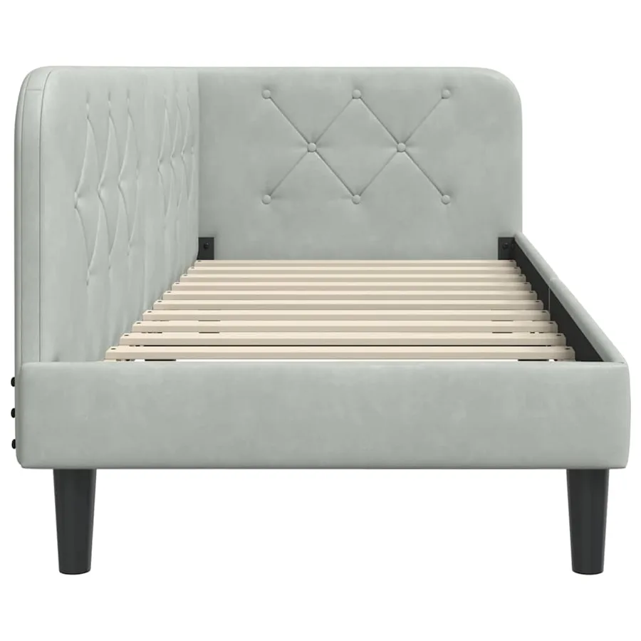 Cadre de lit d'angle Gris clair 80 x 200 cm Velours - 6