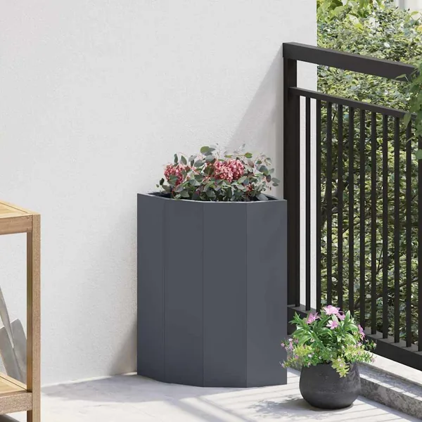 Jardinière d'Angle Anthracite 30 x 30 x 50 cm Acier