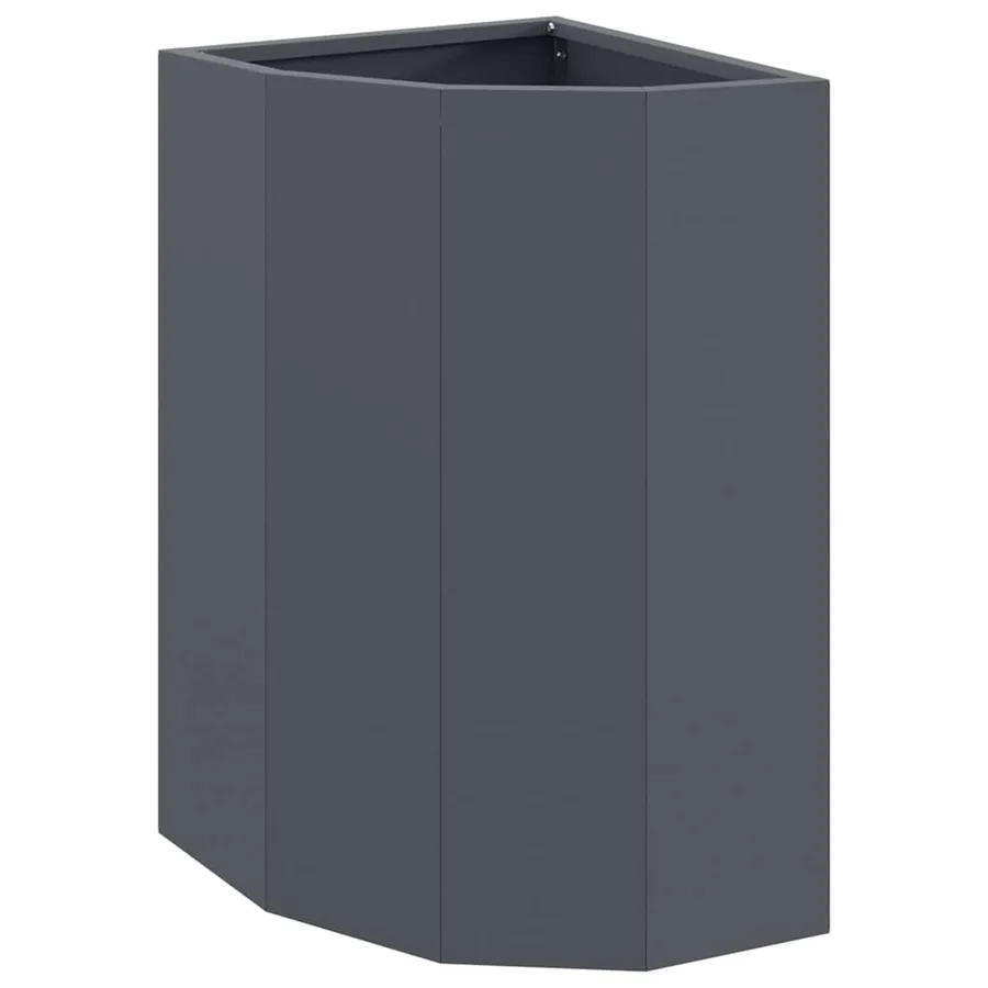 Jardinière d'Angle Anthracite 30 x 30 x 50 cm Acier - 2