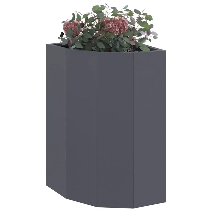 Jardinière d'Angle Anthracite 30 x 30 x 50 cm Acier - 3