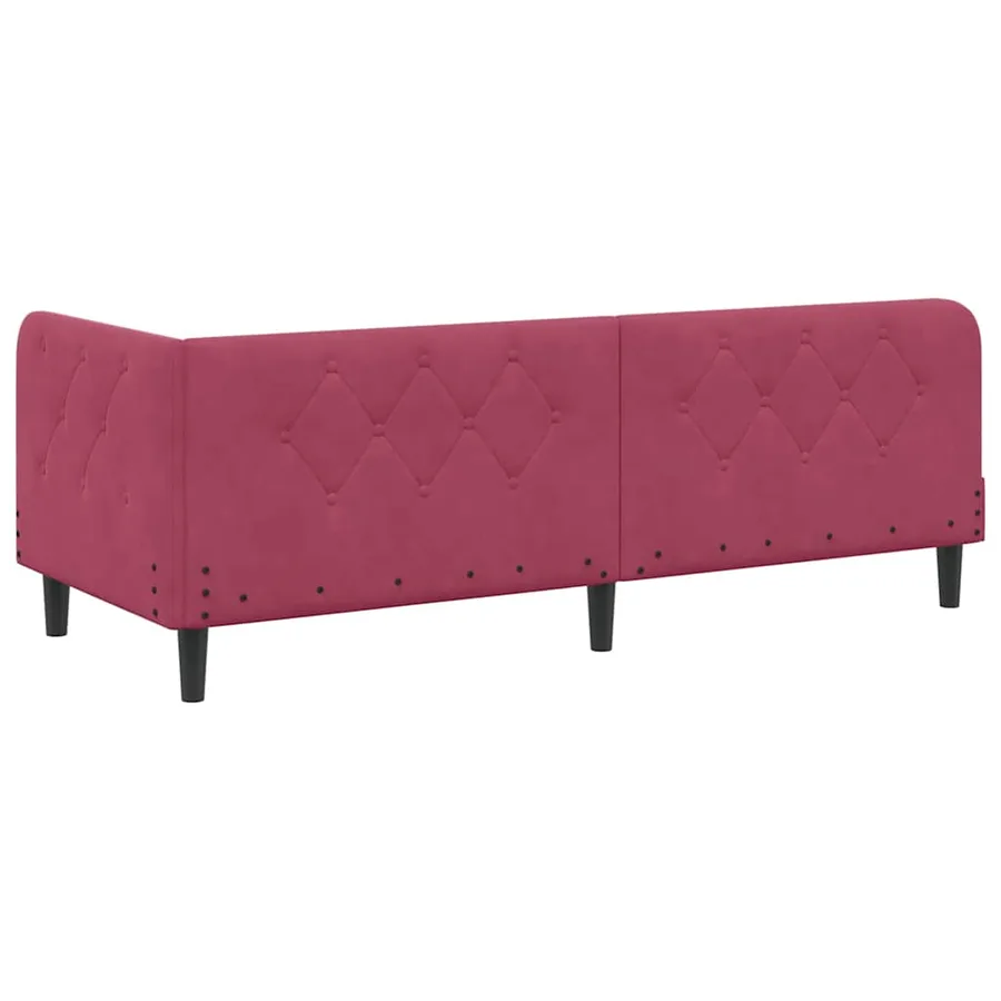 Cadre de lit d'angle Bordeaux 80 x 200 cm Velours - 9