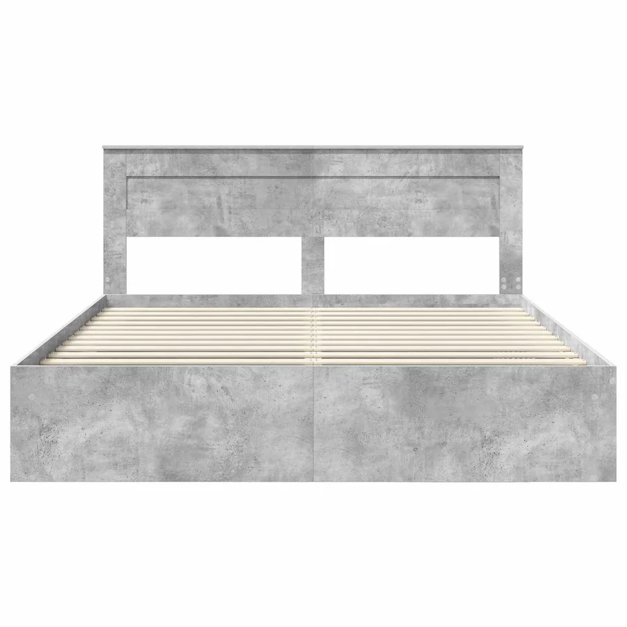 Cadre de lit Béton 180 x 200 cm Bois de pin massif - 7