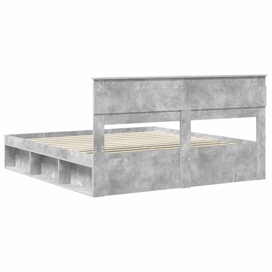 Cadre de lit Béton 180 x 200 cm Bois de pin massif - 9