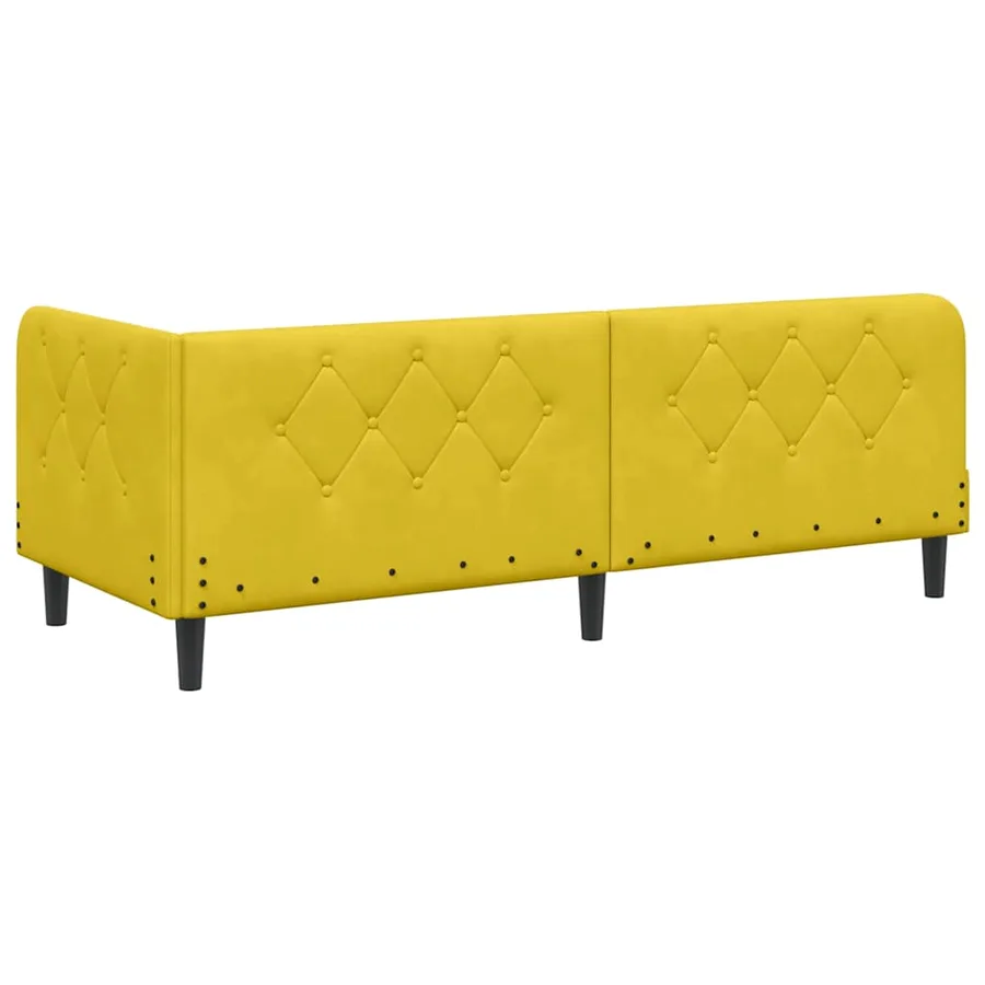 Cadre de lit d'angle Jaune 80 x 200 cm Velours - 7