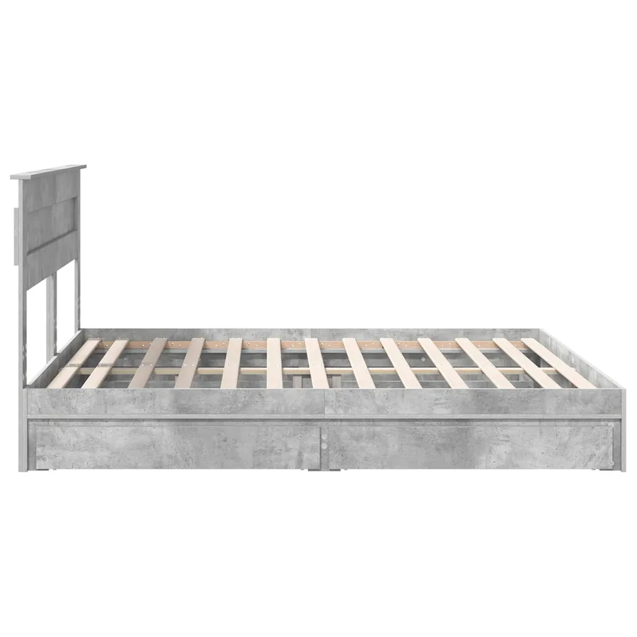 Lit de Rangement Gris béton 180 x 200 cm Bois d'ingénierie - 9
