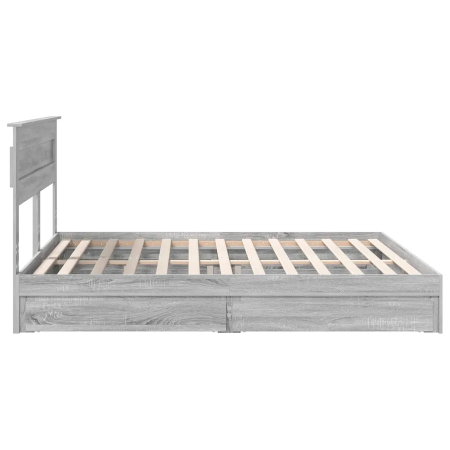 Lit de Rangement Gris Sonoma 180 x 200 cm Bois d'ingénierie - 9