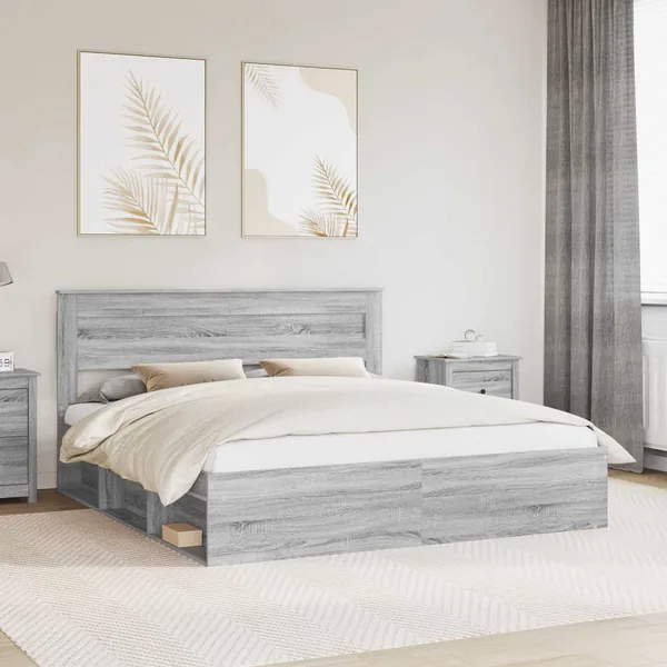 Cadre de lit Gris Sonoma 180 x 200 cm Bois de pin massif