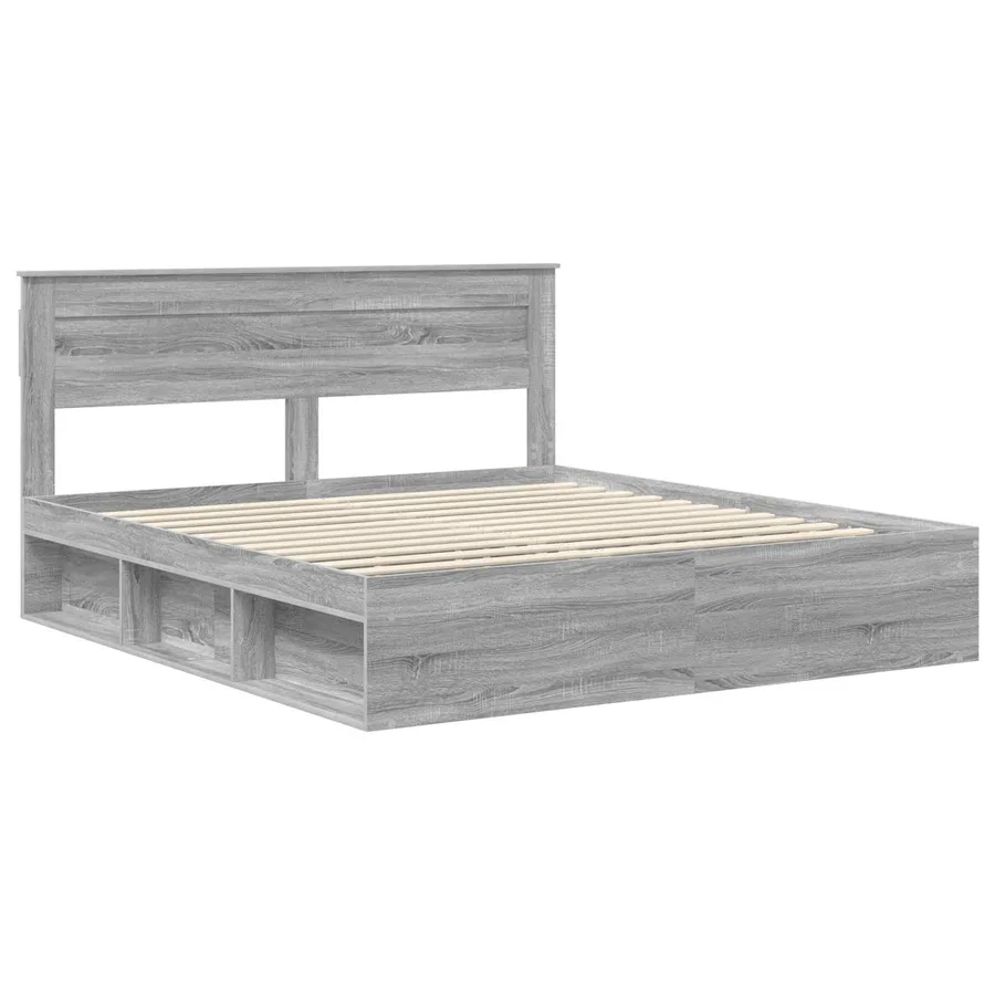 Cadre de lit Gris Sonoma 180 x 200 cm Bois de pin massif - 4