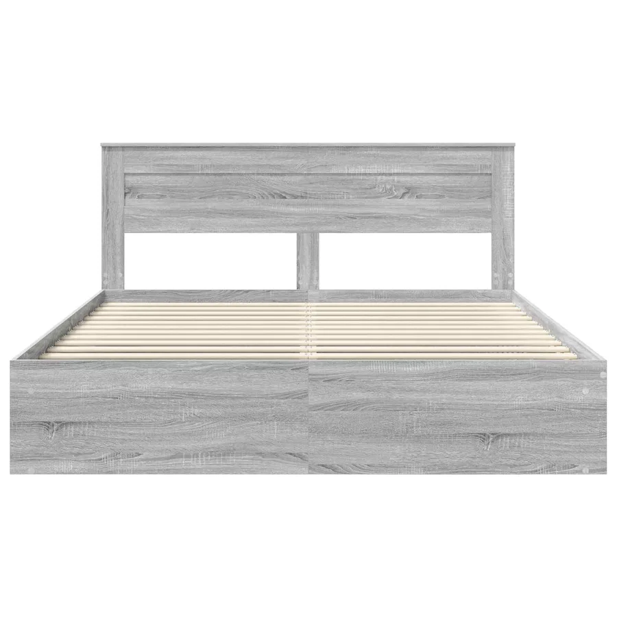 Cadre de lit Gris Sonoma 180 x 200 cm Bois de pin massif - 7