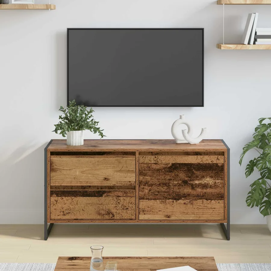 Meuble TV Bois Ancien 100 x 36 x 49.5 cm Bois d'ingénierie