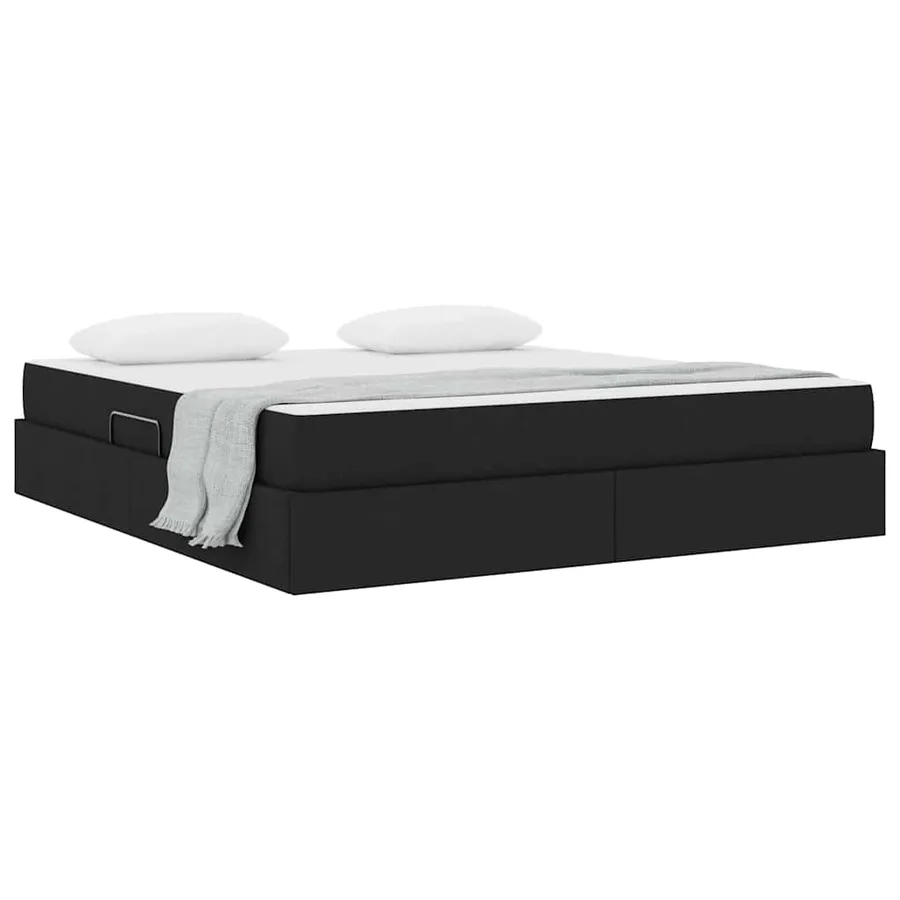 Lit avec rangement et matelas Noir 180 x 200 cm Polyester - 3