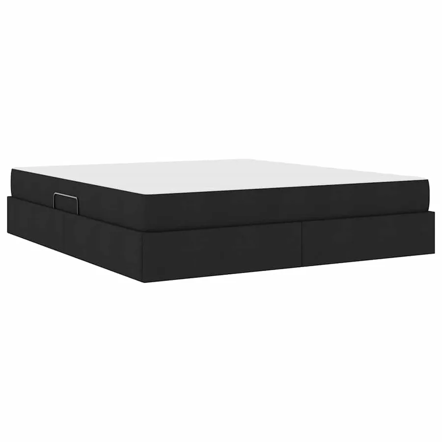 Lit avec rangement et matelas Noir 180 x 200 cm Polyester - 5