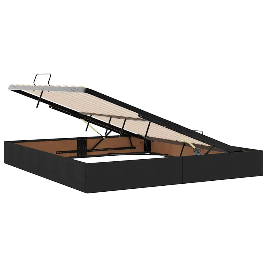 Lit avec rangement et matelas Noir 180 x 200 cm Polyester - 6