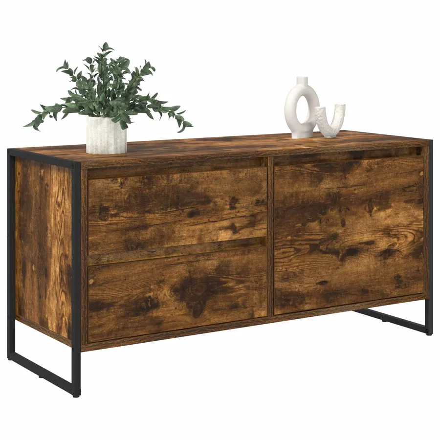 Meuble TV Chêne Fumé 100 x 36 x 49.5 cm Bois d'ingénierie - 3