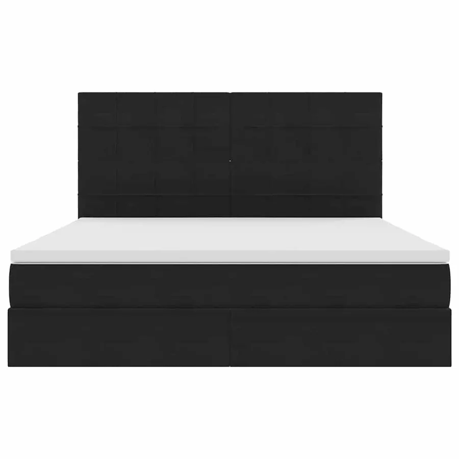 Lit avec rangement et matelas Noir 180 x 200 cm Velours - 7