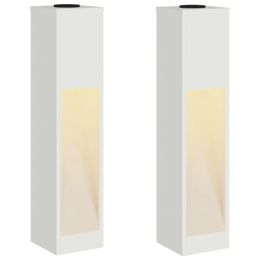 Lumière de Chemin LED Solaire 2 pcs Blanc chaud 18 x 18 x 80 cm - 2