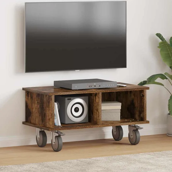 Meuble TV Chêne fumé 68,5 x 35 x 35 cm Bois d'ingénierie