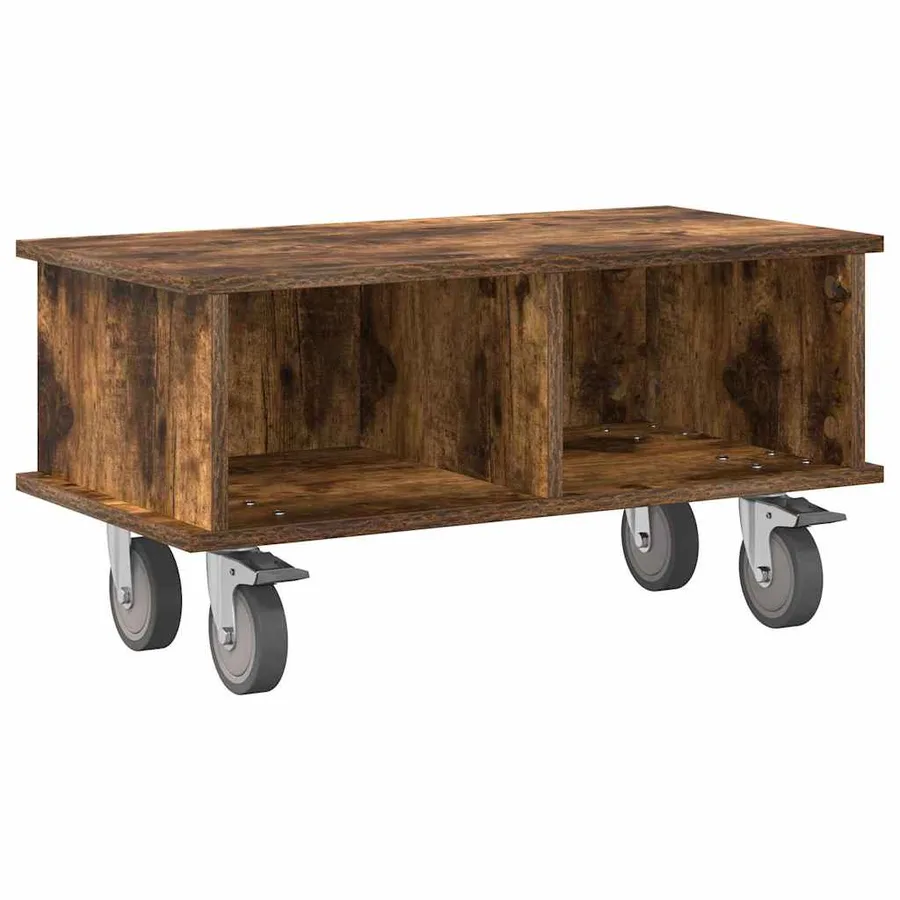 Meuble TV Chêne fumé 68,5 x 35 x 35 cm Bois d'ingénierie - 2