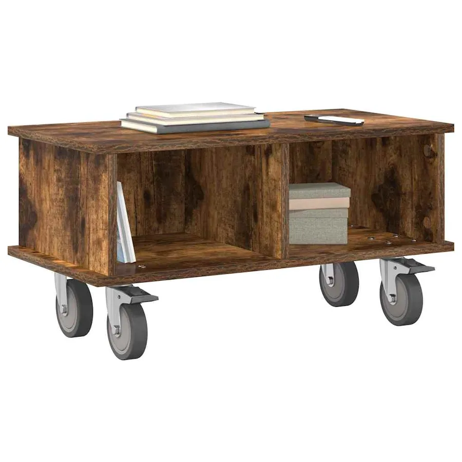 Meuble TV Chêne fumé 68,5 x 35 x 35 cm Bois d'ingénierie - 3
