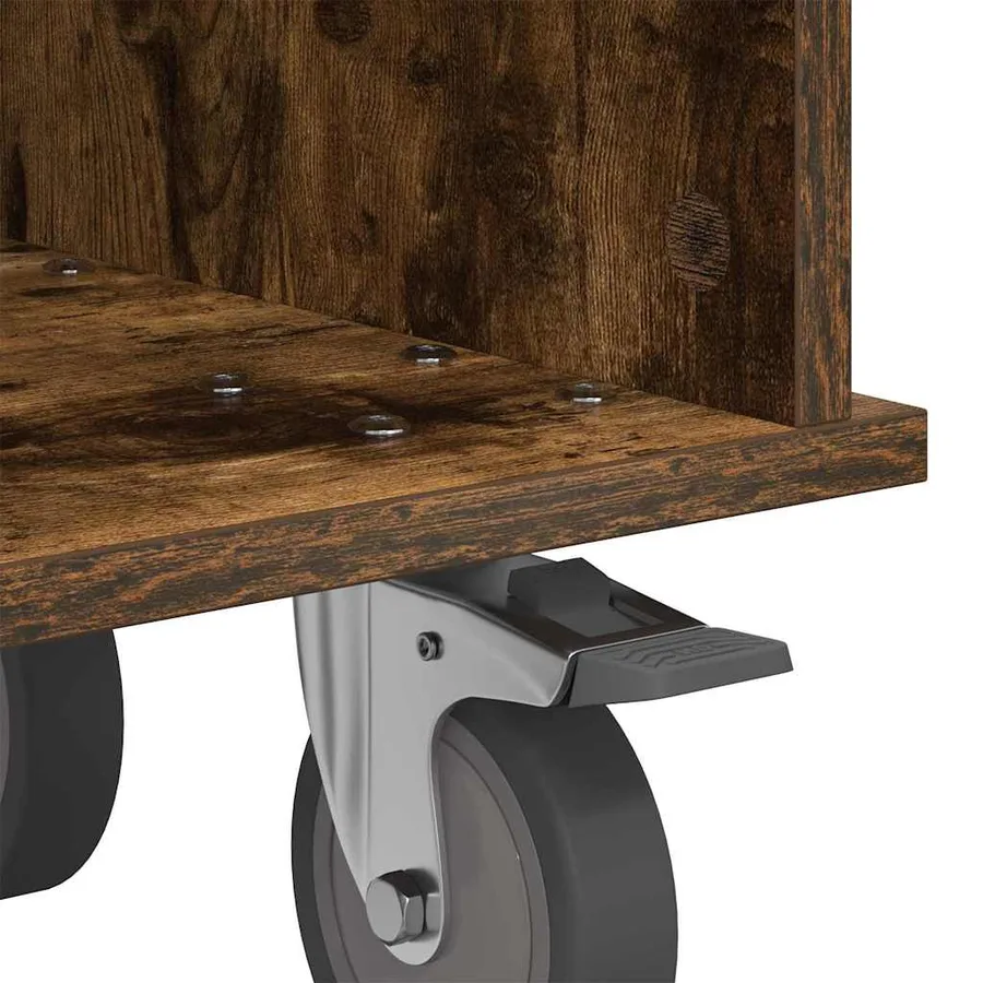 Meuble TV Chêne fumé 68,5 x 35 x 35 cm Bois d'ingénierie - 9