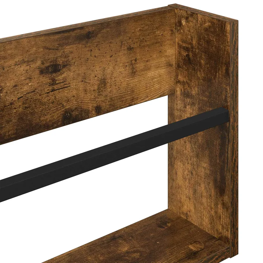 Étagère à magazines 2 pcs Chêne fumé 100 x 12 x 30 cm - 9