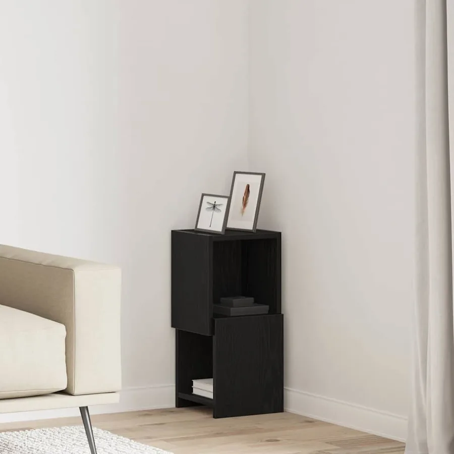 Meuble d'angle Chêne noir 25,5x25x55cm Bois d'ingénierie