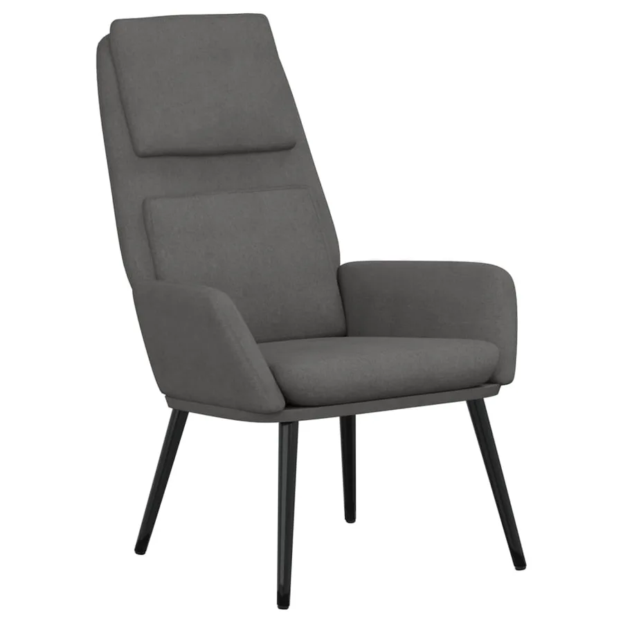 Chaise de relaxation avec tabouret Gris clair Tissu - 4