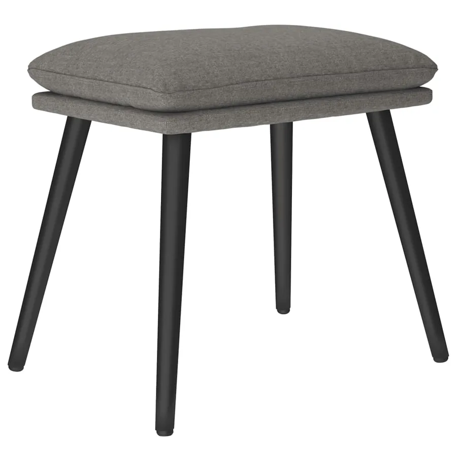 Chaise de relaxation avec tabouret Gris clair Tissu - 5