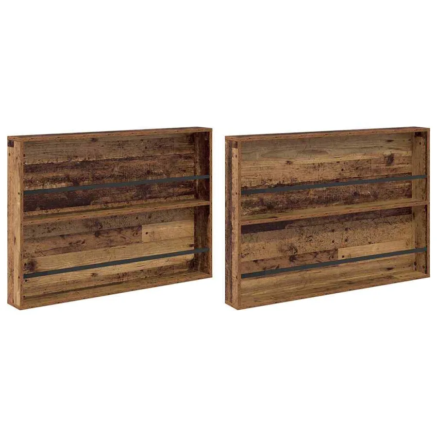 Étagère à magazines 2 pcs Bois ancien 100 x 12 x 70 cm - 2