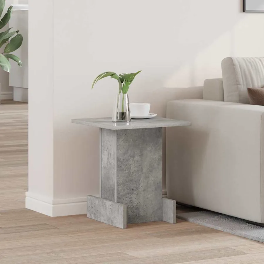 Table d'appoint Gris béton 35,5 x 35 x 40 cm Bois d'ingénierie