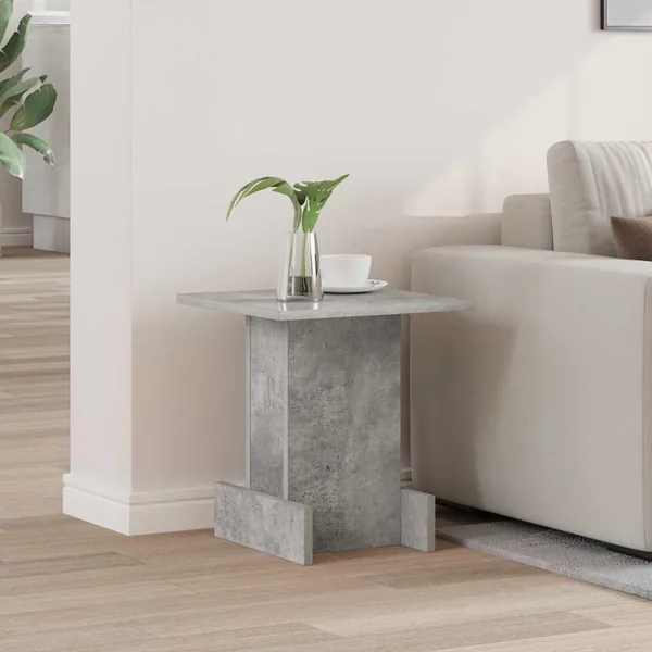 Table d'appoint Gris béton 35,5 x 35 x 40 cm Bois d'ingénierie