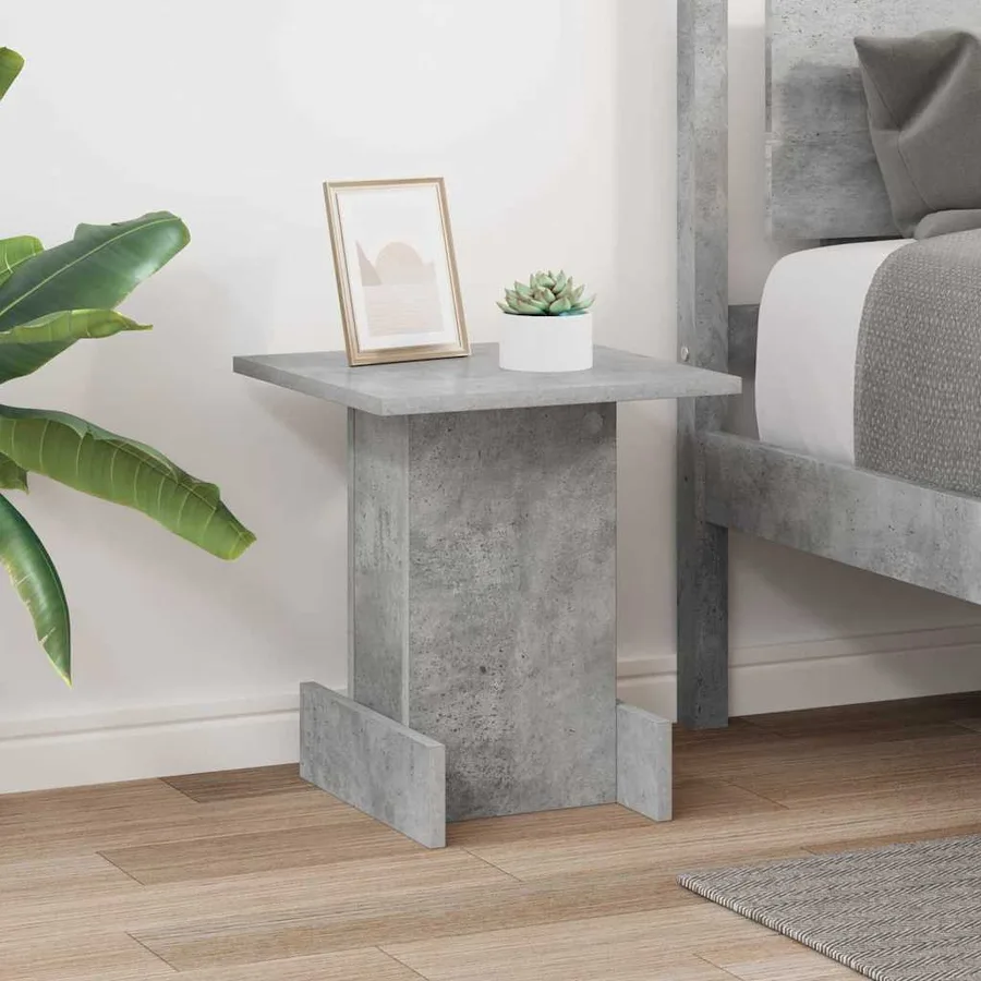Table d'appoint Gris béton 35,5 x 35 x 40 cm Bois d'ingénierie - 4