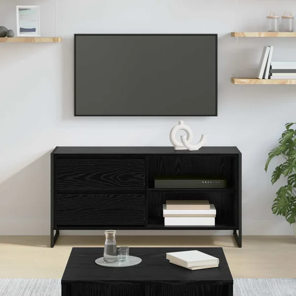 Meuble TV Chêne noir 100 x 36 x 49,5 cm Bois d'ingénierie