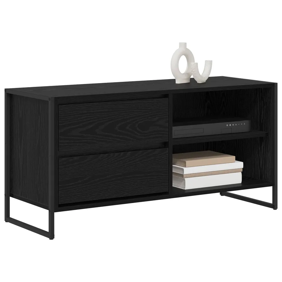 Meuble TV Chêne noir 100 x 36 x 49,5 cm Bois d'ingénierie - 3