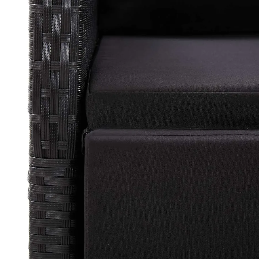 Ensemble à manger de jardin 3 pcs Noir - 10