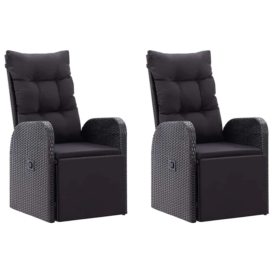 Ensemble à manger de jardin 3 pcs Noir - 7