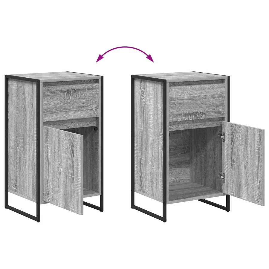 Buffet Gris Sonoma 43 x 36 x 75,5 cm Bois d'ingénierie - 12