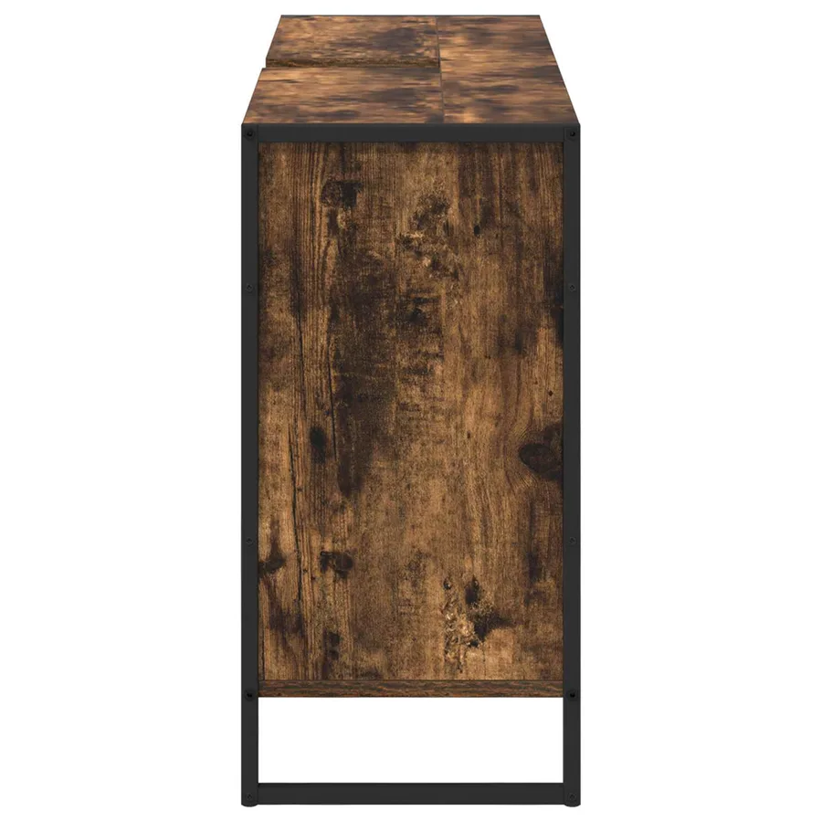 Cabinet de salle de bain avec porte Chêne Fumé 90 x 30 x 60 cm - 7