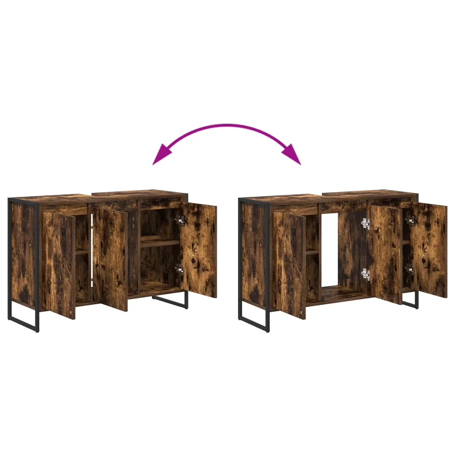 Ensemble de mobilier de salle de bain avec tiroir Chêne fumé - 15