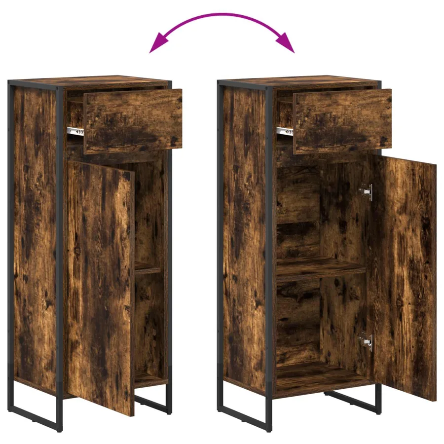 Ensemble de mobilier de salle de bain avec tiroir Chêne fumé - 16