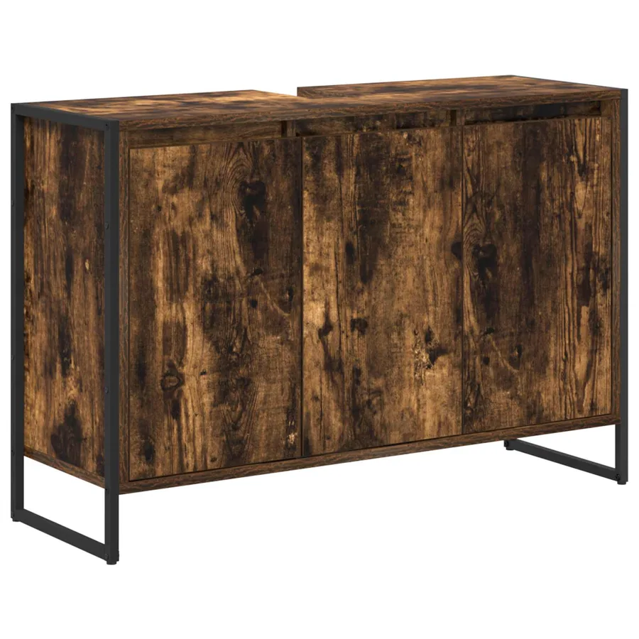Ensemble de mobilier de salle de bain avec tiroir Chêne fumé - 5