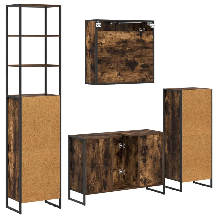 Ensemble de mobilier de salle de bain avec tiroir Chêne fumé - 8