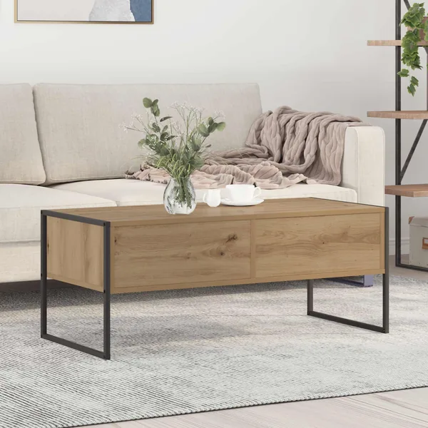 Table basse Chêne artisan 100 x 46 x 40 cm Bois d'ingénierie