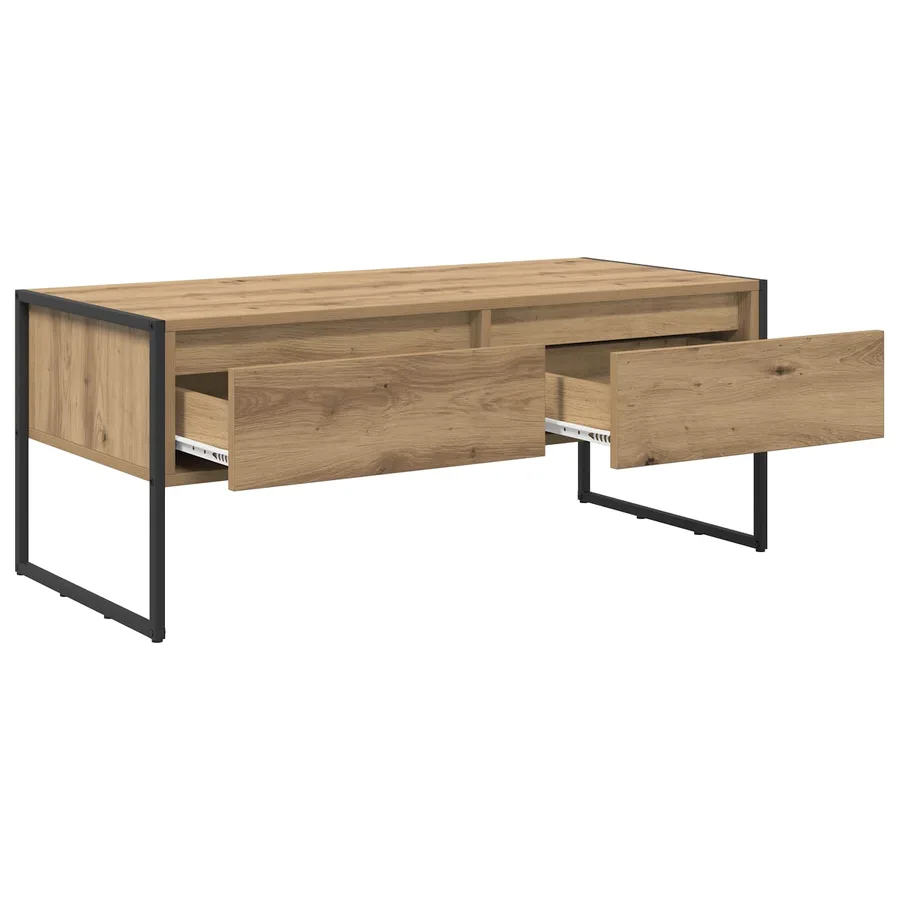 Table basse Chêne artisan 100 x 46 x 40 cm Bois d'ingénierie - 5