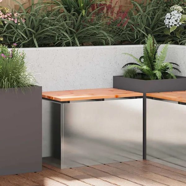 Banc de jardin Argent 60 x 40 x 43 cm Acier inoxydable